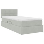 vidaXL Lit de Rangement avec matelas Gris clair 90 x 200 cm Velours