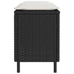 vidaXL Banc de jardin avec coussin noir 110x30x40 5 cm résine tressée