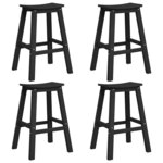 vidaXL Ensemble de bar de jardin 4 Pièces Noir HDPE