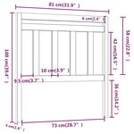 vidaXL Tête de lit 81x4x100 cm Bois massif de pin