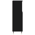 vidaXL Armoire de salle de bain noir 30x30x100 cm bois d'ingénierie