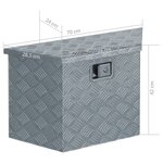 vidaXL Boîte en aluminium 70 x 24 x 42 cm Trapézoïdal Argenté