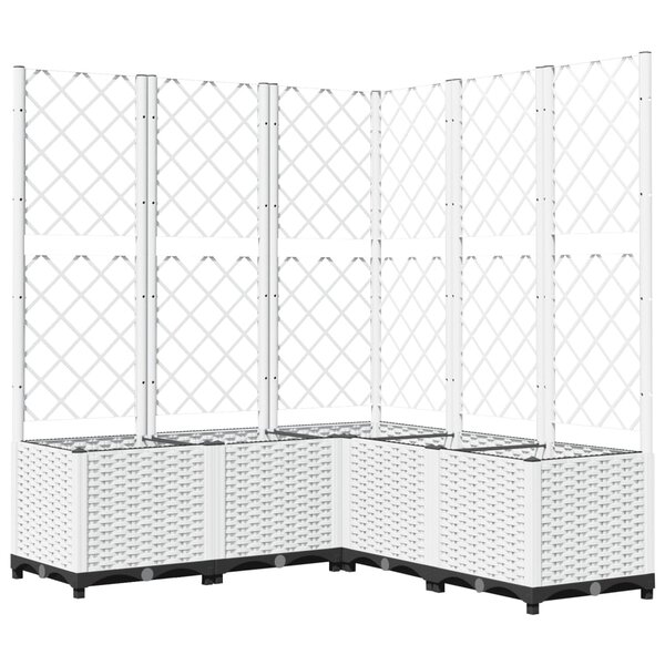 vidaXL Jardinière avec treillis Blanc 120x120x136 cm PP