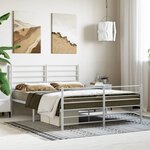 vidaXL Cadre de lit métal sans matelas et pied de lit blanc 120x190 cm