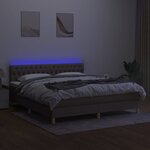 vidaXL Sommier à lattes de lit avec matelas LED Taupe 160x200 cm Tissu