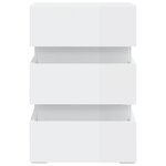 vidaXL Table de chevet à LED blanc brillant 45x35x67 cm