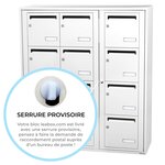 Bloc collectif Leabox  3x4  grade 3  simple face  intérieur  fixation murale  blanc neige ral 9016 finition brillante