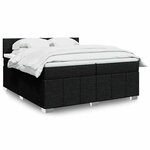 vidaXL Sommier à lattes de lit avec matelas Noir 200x200 cm Tissu