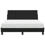 vidaXL Lit avec matelas noir 140x190 cm tissu