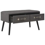 Banc banquette avec tiroirs 80 cm similicuir gris 02_0010812