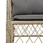 vidaXL Ensemble à manger de jardin coussins 5 Pièces mélange beige rotin