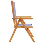 vidaXL Chaises inclinables de jardin lot de 8 tissu et bois massif