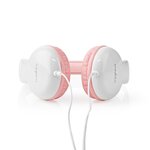 Casque Filaire | Câble Rond de 1,20 m | Supra-auriculaire | Rose/Blanc