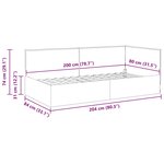 vidaXL Cadre de lit d'angle Noir 100 cm x 200 cm tissu