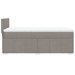 vidaXL Sommier à lattes de lit avec matelas Taupe 100x200 cm Tissu