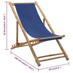 vidaXL Chaise de terrasse Bambou et toile Bleu marine