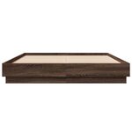 vidaXL Cadre de lit avec LED sans matelas chêne marron 150x200 cm