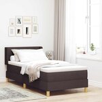 vidaXL Lit à ressorts Marron foncé et Blanc 80 x 200 cm tissu