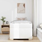 vidaXL Cadre de lit avec matelas Blanc 90 x 200 cm tissu