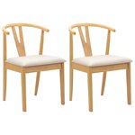 vidaXL Chaise de salle à manger 2 Pièces Naturel et clair