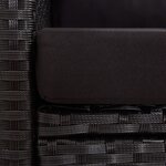vidaXL Ensemble à dîner de jardin coussins noirs 3 Pièces Résine tressée