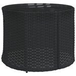 vidaXL Salon de jardin 3 Pièces demi-rond noir résine tressée