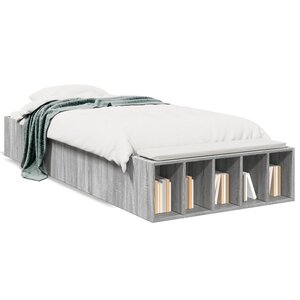 vidaXL Cadre de lit sans matelas sonoma gris 90x200 cm