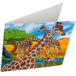 Kit carte broderie diamant 18x18cm Girafe