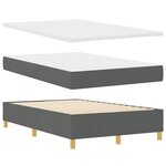 vidaXL Lit à sommier Box Spring avec matelas gris foncé 120x200 cm en tissu