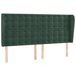 vidaXL Tête de lit avec oreilles Vert foncé 203x23x118/128 cm Velours