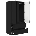 vidaXL Cabinet de salle de bain avec tiroir Noir 79 5 x 49 x 156 cm