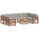 vidaXL Ensemble de canapés d'extérieur 10 Pièces Gris Naturel et Clair