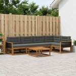 vidaXL Ensemble de canapés d'extérieur 6 Pièces Naturel et Anthracite