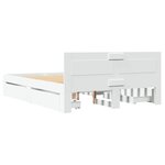 vidaXL Cadre de lit avec tête de lit blanc 140x200cm bois d'ingénierie