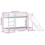 vidaXL Lit superposé avec toboggan et échelle 75x190cm bois pin massif