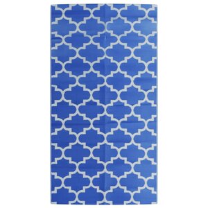 vidaXL Tapis d'extérieur bleu 80x150 cm PP