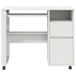 vidaXL Bureau avec roulettes Blanc 91 x 50 x 77 cm Bois d'ingénierie