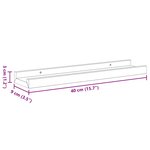 vidaXL Étagères murales 2 Pièces Gris béton 40x9x3 cm