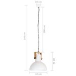 vidaXL Lampe suspendue industrielle 25 W Blanc Rond Manguier 42 cm E27