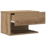 vidaXL Table de chevet murale chêne artisanal