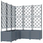 vidaXL Cache-pot de jardin 5 Pièces Gris Clair 120 x 120 x 143 cm Acier