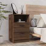 vidaXL Tables de chevet 2 Pièces Chêne marron Bois d'ingénierie