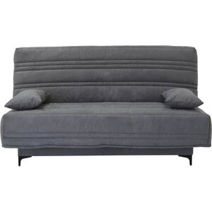 Banquette clic clac 3 places - Tissu gris moyen - L199 x P96 x H103 cm - KRISTEN - Style contemporain