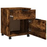 vidaXL Classeur mobile avec roues Chêne fumé 45x38x54 cm Bois