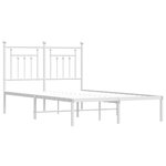vidaXL Cadre de lit métal avec tête de lit blanc 135x190 cm