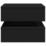 vidaXL Table basse avec lumières LED noir 50x50x40 cm