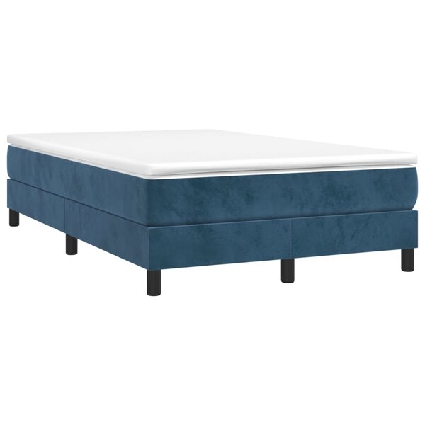 vidaXL Sommier à lattes de lit et matelas bleu foncé 120x190cm velours