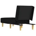 vidaXL Chaise longue noir tissu