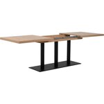 Table à manger extensible QUADRATO - 8 à 12 personnes - Mélaminé chêne et noir - 160-240 x 75 x 80 cm
