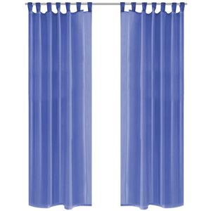 vidaXL Rideau occultant 2 Pièces Voile 140 x 175 cm Bleu royal